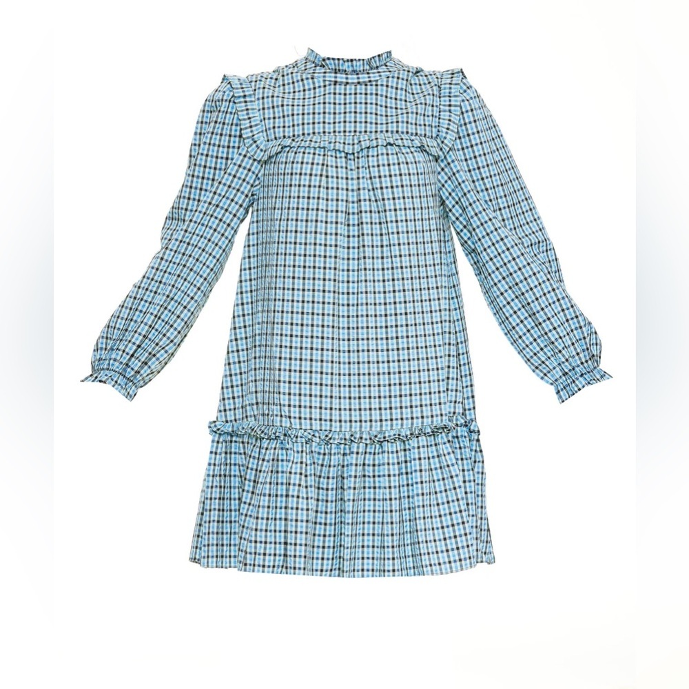 🎀Rixo Elena Checked Print drop waist Mini Dress xxs